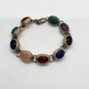 Mexican Sterling Silver ilver Cabochon Bracelet